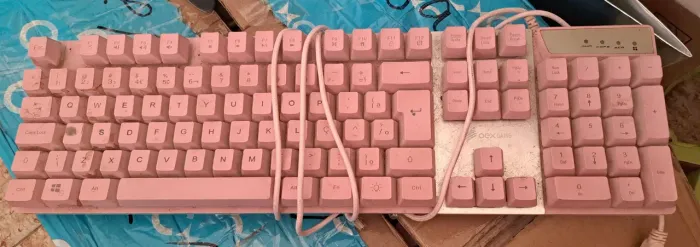 teclado OEX GAME rosa prismatic 