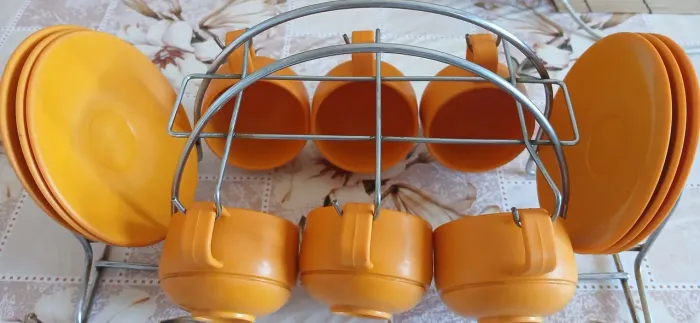 Jogo Vintage de 6 xícaras de Café com Suporte - Jolly