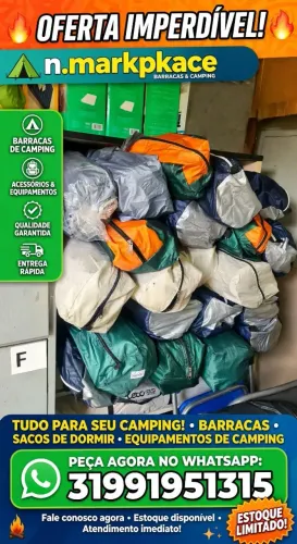 Acessórios de camping em oferta. Parcelamos cartão. Em estoque