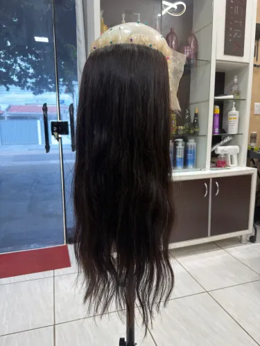 Mega hair humano método tela injetado 