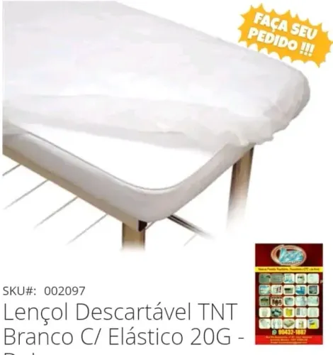 LENÇOL C/ELÁSTICO P/MACA PCT C/10 UNID 
