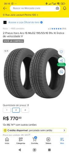 Vendo PAR de PNEUS ITARO