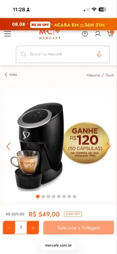Cafeteira Espresso Touch Preta Automática - TRES 3 Corações