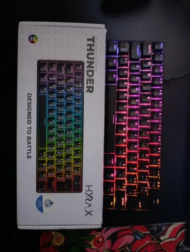 Teclado Mecânico Gamer Hylax Thunder 60% RGB Switch Blue
