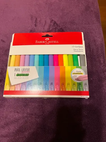Grifa texto Faber Castell com 15 cores