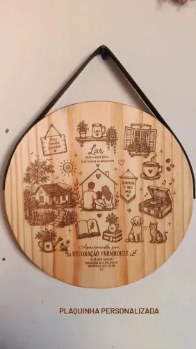 placa decorativa de madeira personalizada
