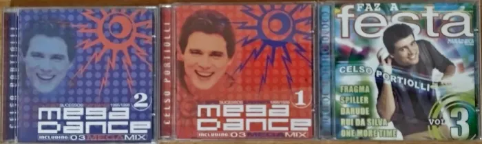3 Cds Mega Dance - Celso Portiolli - Vols. 1, 2 e 3 - Paradoxx Music - Anos 90 