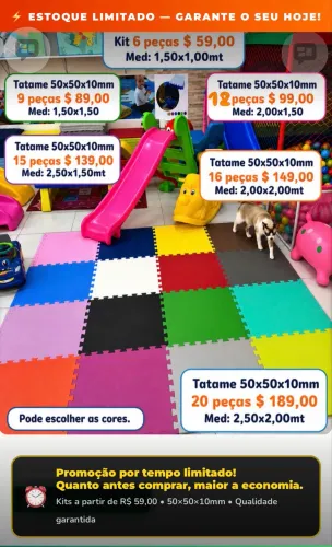 Tatame Eva infantil 50x50x10mm - Tapete infantil Eva