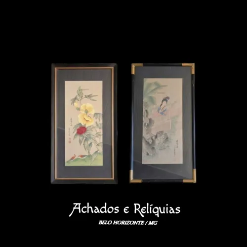 Duo de Gravuras Chinesas Tradicionais Guohua