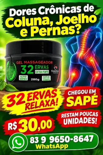 Creme Massageador 32 Ervas EXTRA FORTE em Sapé