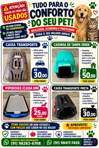 ? ITENS PARA PETS - USADOS E EM BOM ESTADO! ?