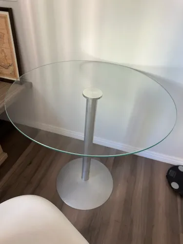 Mesa vidro com inox