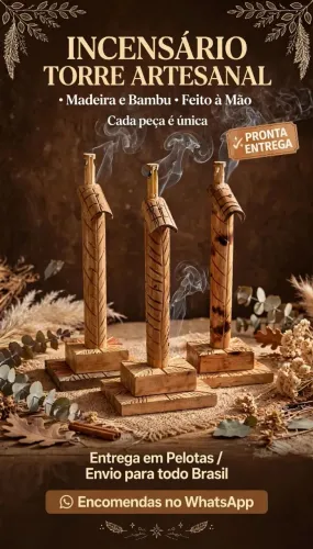 Queimador de incenso .. bambu e madeira