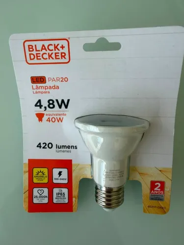 Kit com 8 lâmpadas LED  PAR20 40w ou 4,8W tom amarelo