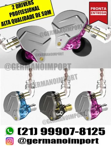 Fone profissional KZ Zsn pro sem mic Driver + Armadura balanceada pronta entrega (metrô)
