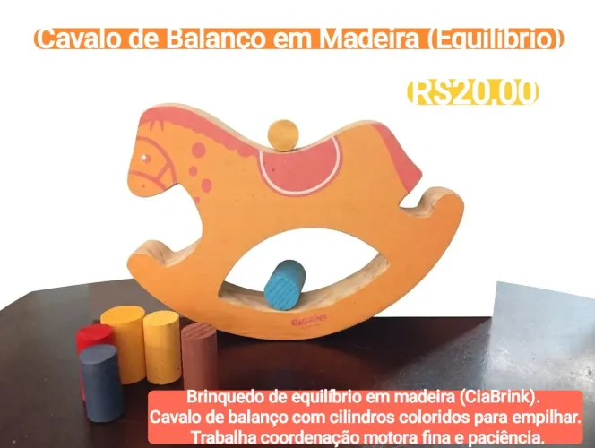 Brinquedo de equilíbrio em madeira