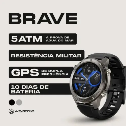 Brave - smartwatch - GPS Integrado - Preto 5atm