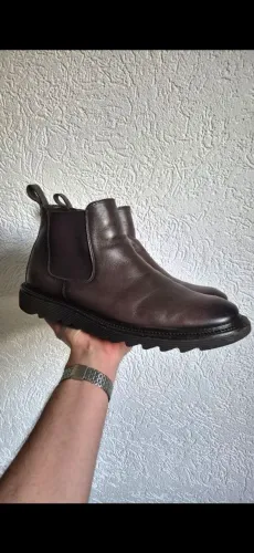 Bota de couro marrom café genuíno Coronello