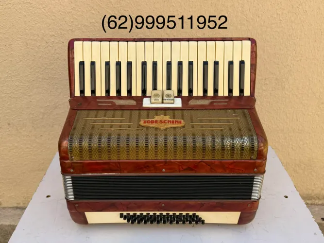 Acordeon sanfona gaita Todeschini 48 baixos em 3/5 de voz pop