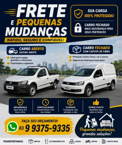 Frete e pequenas mudanças