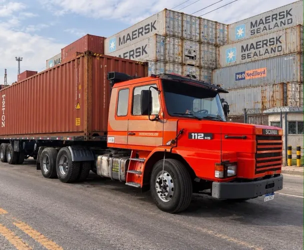 OPORTUNIDADE: Scania 112 HS (1988) + Carreta Porta-Contêiner Pastre (2006)