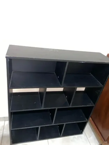 Armário Organizadora Preta 4 Prateleiras 