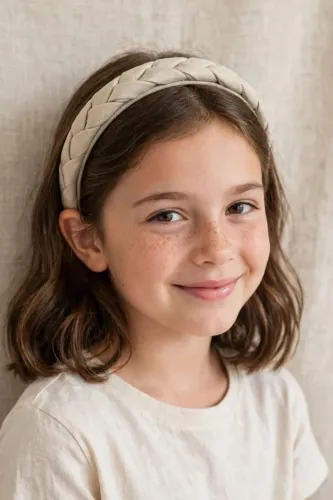 Tiara infantil bege Zara nova