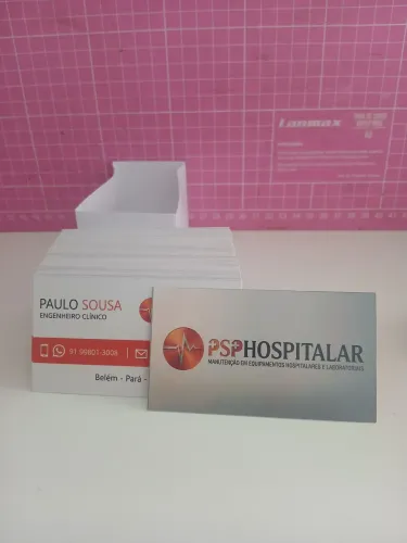 Cartão de Visita Personalizado - Papel Couchê 300g - 100 unidades 