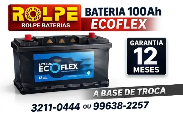 Bateria 100ah Caixa Alta - Marca Ecoflex  C\Troca da Sucata