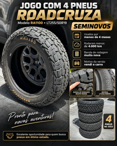 Jogo com 4 Pneus Roadcruza RA1100 - LT255/50R19 - Seminovos