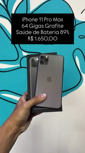Seminovo: iPhone 11 Pro Max 64GB Grafite - Bateria 89% | Loja Fisica