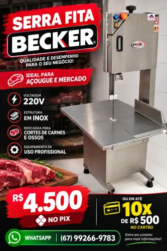 SERRA FITA BECKER - 220V | IDEAL PARA AÇOUGUE E MERCADO
