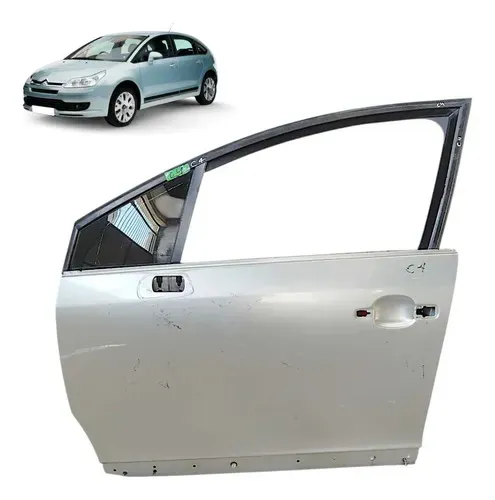 Porta Citroen C4 2007 A 2011 Dianteira Esquerda Dianteira Esquerda Prateado