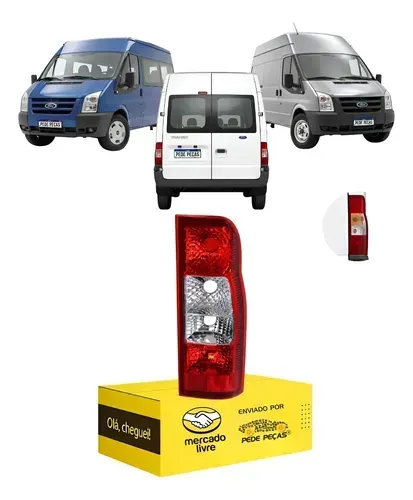 Lanterna Traseira Ford Transit 2008 A 2014 Van Furgão Ld Direito/passageiro Vermelho