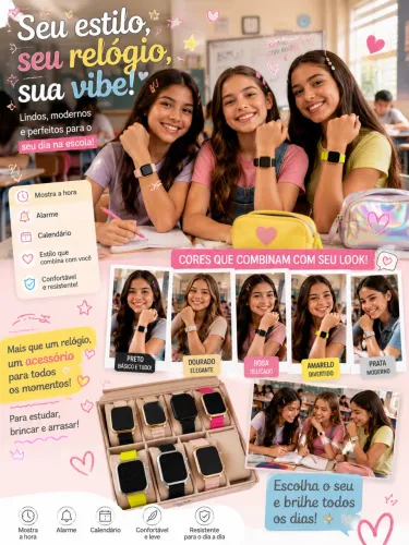 Relógio Digital Masculino Feminino Led Quadrado 