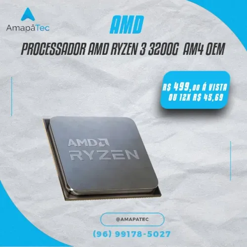 Processador Amd Ryzen 3 3200g  Am4  Oem