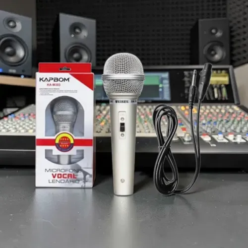 Microfone Dinâmico com Fio