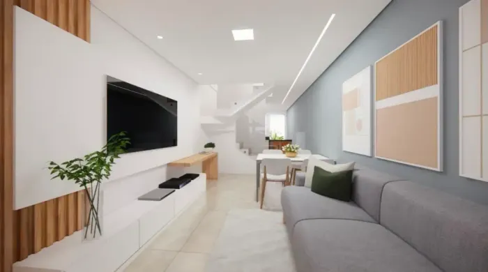 Casa com 2 quartos sendo 2 suítes 3 banheiros 1 vaga