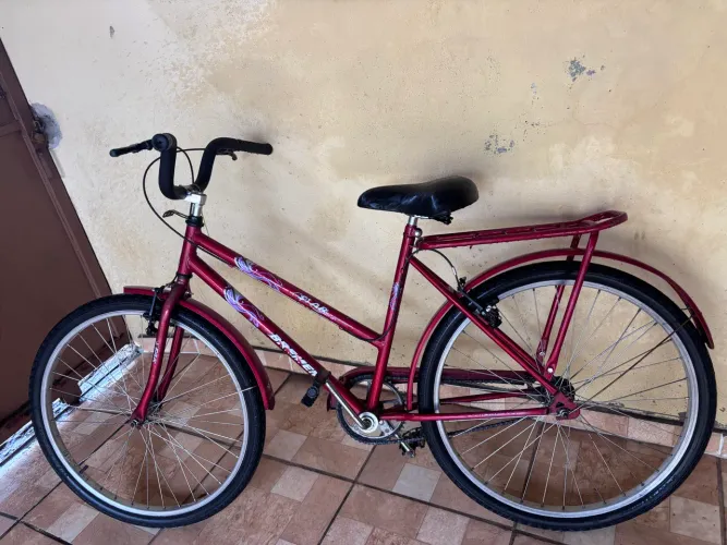 Bicicleta Urbana Aro 26 Burgundy - Com Bagageiro (Ler Descrição)