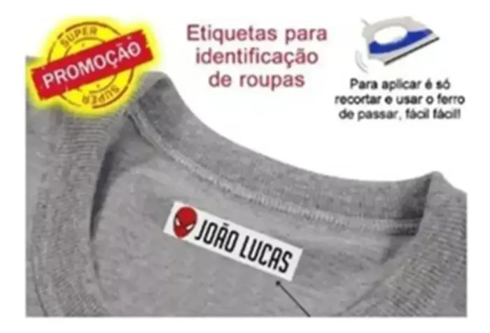 Etiquetas termocolaveis para roupas