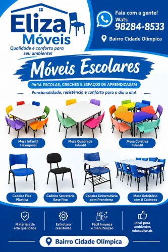 A Eliza Móveis oferece móveis escolares para escolas, creches...