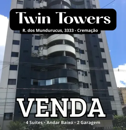 **Apto 200m² Twin Towers Mundurucus, 4 Suítes, Nascente Total - R$1.400.000**