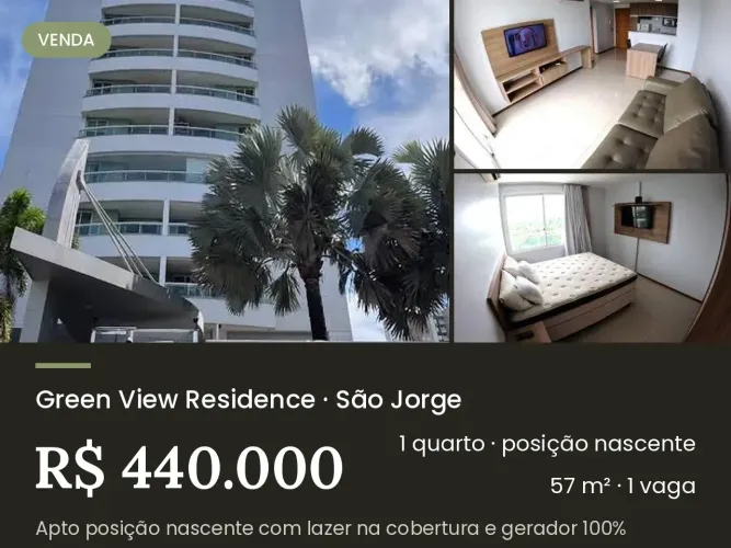 VENDO APTO - GREEN VIEW RESIDENCE - 1 QUARTO