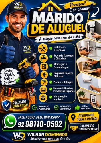 Marido de Aluguel | Montagem, Instalações, Elétrica, Hidráulica e Reparos