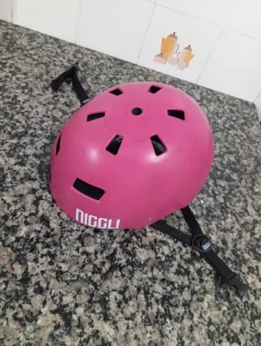 capacete patins Niggli rosa fosco tamanho M