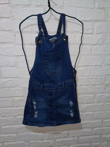 Jardineira Short Saia Jeans Feminina N:36