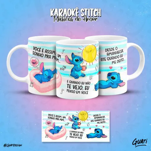Caneca Stitch Músicas românticas