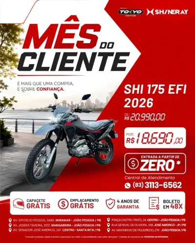 Shineray SHI 175 EFI  2027 - Financiamento Zero Entrada   em até 48x