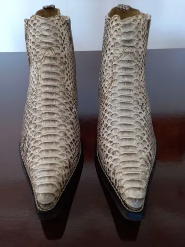 Bota Country Texana Western Cowboy, Vimar, Couro Legítimo Cobra Python, N° 42, Seminova