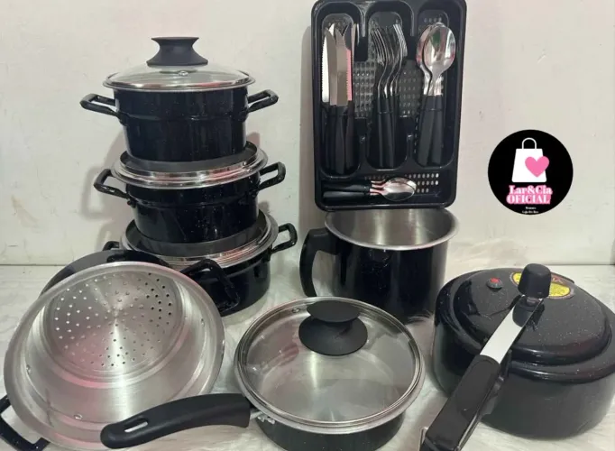KIT COMPLETO DE PANELAS + UTENSÍLIOS